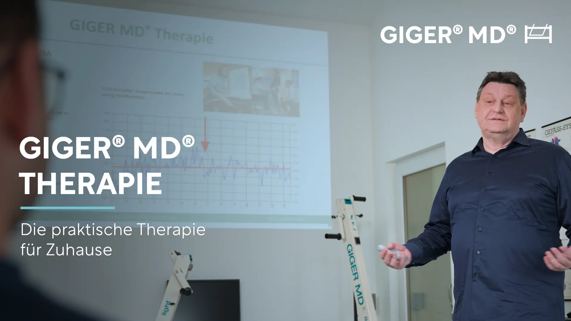 Adrian Giger, CEO der Combo AG, stellt im Imagefilm die GIGER MD Therapie vor
